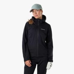 Kurtka przeciwdeszczowa golf damska Swedemount On Course Jacket II wodoodporna. Czarne kurtki przeciwdeszczowe damskie SWEDEMOUNT, bez kaptura. Za 449.99 zł.
