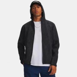 Kurtka UA Unstoppable Fleece z pełnym zamkiem Czarna. Czarne kurtki męskie Under Armour, m, bez wzorów, z materiału, z kapturem. Za 651.99 zł.