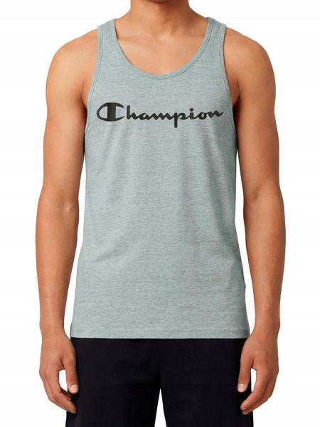 Koszulka Męska Champion Bez Rękawów Sportowa Tank Top. Szare t-shirty sportowe męskie CHAMPION, m, z bawełny, bez ramiączek. Za 129.00 zł.
