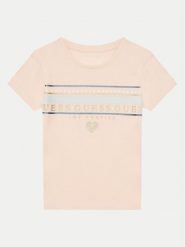 Guess T-Shirt K5GI00 K6YW4 Różowy Regular Fit. Czerwone koszulki dziewczęce Guess, z aplikacjami, z bawełny, bez ramiączek. Za 49.99 zł.