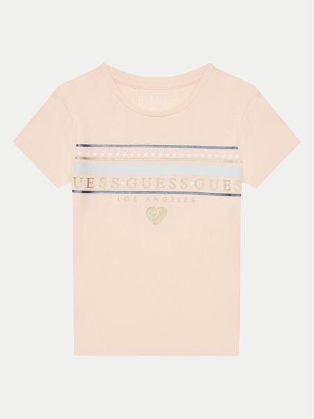Guess T-Shirt K5GI00 K6YW4 Różowy Regular Fit. Czerwone koszulki dziewczęce Guess, z aplikacjami, z bawełny, bez ramiączek. Za 49.99 zł.