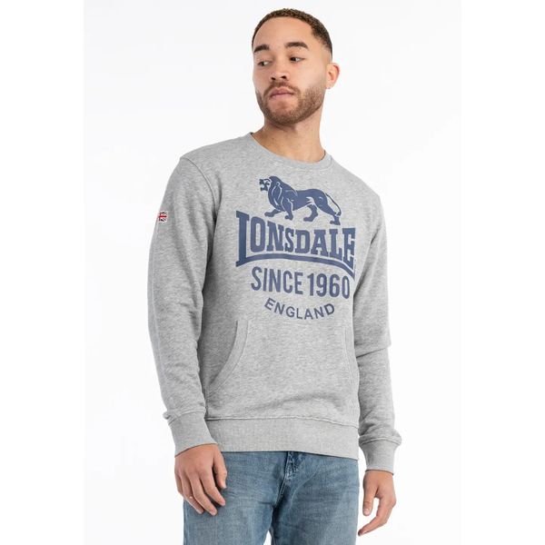Bluza z okrągłym dekoltem, regularny krój Lonsdale Noss. Niebieskie bluzy bez kaptura męskie Lonsdale, xl, z bawełny. Za 212.00 zł.