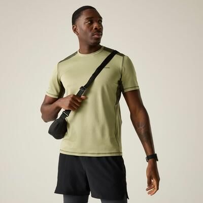 Męska koszulka z krótkim rękawem Virda Active Mesh T-shirt. Czarne t-shirty męskie Regatta, m, z elastanu, bez ramiączek, do biegania. Za 116.50 zł.