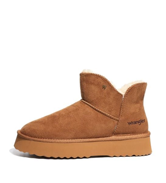 Śniegowce damskie Wrangler Elsa Platform MID 20243079.37B. Brązowe śniegowce damskie Wrangler, z materiału, przed kolano. Za 199.00 zł.