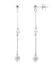 Mitzuko Srebrne kolczyki-wkrętki z perłami rozmiar: onesize. Czarne kolczyki damskie Mitzuko, z kryształem, srebrne. Za 252.99 zł.