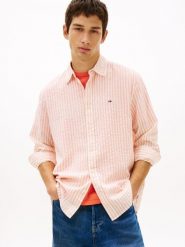 Tommy Jeans koszula casual Mężczyźni Comfort Fit Bawełna pomarańczowy, M. Brązowe koszule męskie Tommy Jeans, m, bez wzorów, z bawełny, bez kołnierzyka, bez ramiączek. Za 229.95 zł.