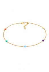 Elli Damska bransoletka na kostkę kulka z emalią w pozłacanym srebrze 925 Sterling Silver Bransoletki na nogę 1 ct Damski. Szare bransoletki damskie Elli, pozłacane. Za 283.99 zł.