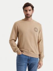 HUGO Bluza Nedos 50572298 Beżowy Regular Fit. Brązowe bluzy bez kaptura męskie Hugo, m, z bawełny. Za 349.99 zł.