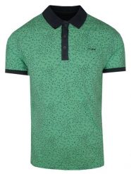 Koszulka POLO, Zielona, Wzór Geometryczny, Krótki Rękaw, Męska, z Nadrukiem. Zielone koszulki polo męskie Porthal, m, bez wzorów, z bawełny, bez ramiączek. Za 145.00 zł.