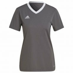 Koszulka piłkarska damska Adidas Entrada 22 Jersey. Szare bluzki damskie Adidas, l, bez wzorów, z jersey, sportowe, bez kołnierzyka, bez ramiączek. Za 66.00 zł.
