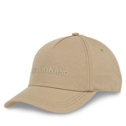 Czapka z daszkiem Calvin Klein. Brązowe czapki męskie CALVIN KLEIN, bez wzorów. Za 99.99 zł.