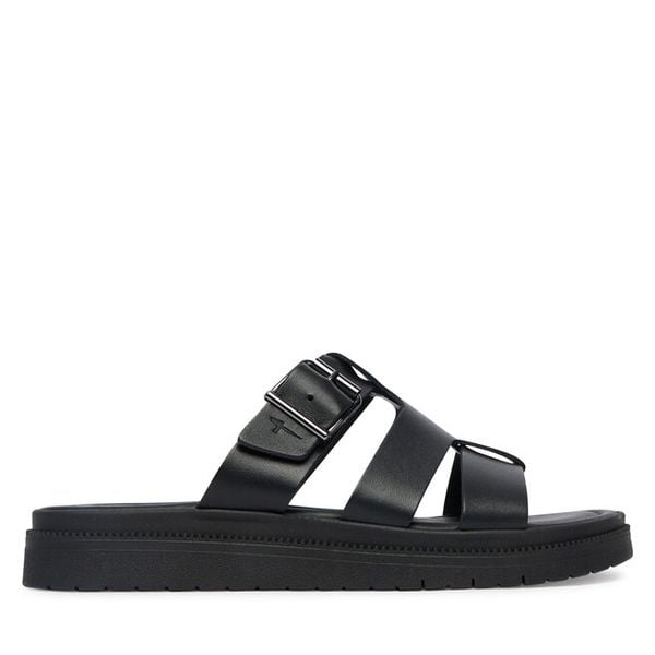 Klapki Tamaris. Czarne klapki damskie Tamaris, bez wzorów, bez obcasa. Za 299.99 zł.