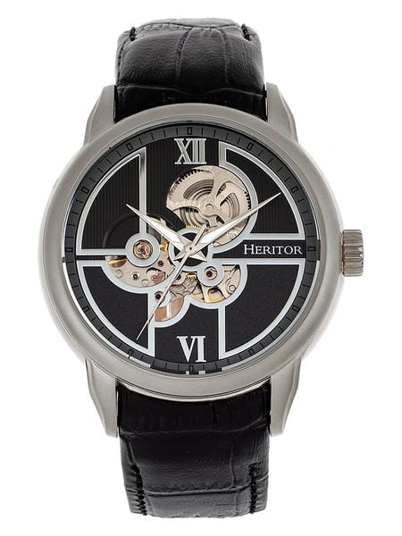 Heritor Zegarek automatyczny "Sanford" w kolorze srebrno-czarnym rozmiar: onesize. Czarne, analogowe zegarki męskie Heritor, ze stali. Za 543.99 zł.