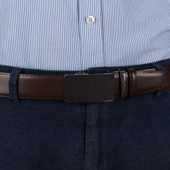 Pasek męski skórzany 3,5 cm klamra automatyczna Beltimore brązowy 03-575 : Kolory - brązowy, beżowy, Rozmiar pasków - r.110-125 cm. Brązowe paski męskie bez wzorów, ze skóry, wizytowe. Za 64.99 zł.