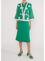 Blutsgeschwister Kardigan "Mingle Mangleartistic" w kolorze zielono-jasnoróżowym rozmiar: M. Zielone kardigany damskie Blutsgeschwister, m, bez wzorów, z bawełny. Za 182.72 zł.