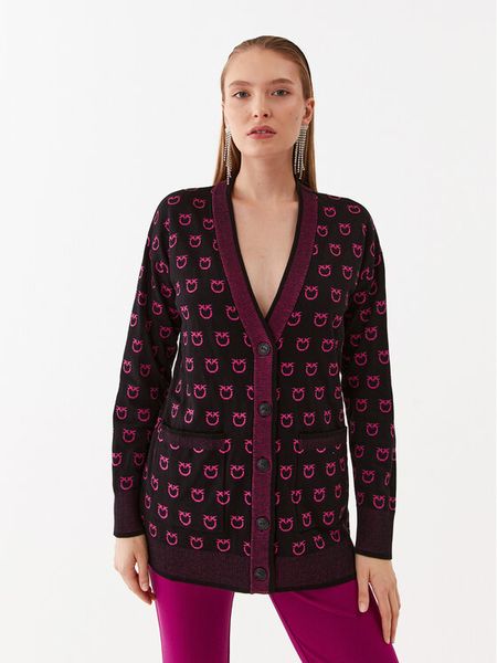 Pinko Kardigan 101562 A112 Czarny Regular Fit. Czarne kardigany damskie Pinko, xs, bez wzorów, z wiskozy. Za 969.00 zł.