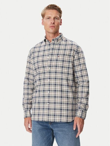 Tommy Hilfiger Koszula Oxford Tartan MW0MW44620 Beżowy Regular Fit. Brązowe koszule męskie Tommy Hilfiger, m, bez wzorów, bez kołnierzyka, bez ramiączek. Za 409.99 zł.