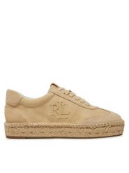 LAUREN RALPH LAUREN Espadryle Luize 802959231003 Beżowy. Brązowe espadryle damskie Lauren Ralph Lauren, bez wzorów, ze skóry, bez obcasa. Za 519.99 zł.