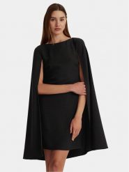 Lauren Ralph Lauren Sukienka koktajlowa 253855210005 Czarny Relaxed Fit. Czarne sukienki damskie Lauren Ralph Lauren, bez wzorów, z syntetyku, wizytowe, bez kołnierzyka, bez ramiączek. Za 809.99 zł.