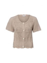 Marie Lund koszulka z dzianiny Kobiety Bawełna brązowy, XS. Brązowe t-shirty damskie Marie Lund, xs, bez wzorów, z bawełny, bez kołnierzyka. Za 129.95 zł.
