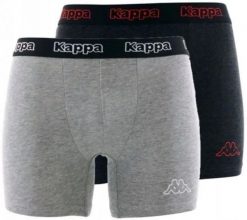 Bokserki Kappa 2-pak Ciemnoszary-Jasnoszary Ciemnoszary/szary St. Szare bokserki męskie 909, bez wzorów, z bawełny. Za 35.89 zł.