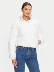 Tommy Jeans Kurtka zimowa Essential DW0DW18827 Biały Regular Fit. Białe kurtki damskie Tommy Jeans, na zimę, l, bez wzorów, z jeansu, bez kaptura. Za 899.99 zł.