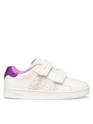 Geox Sneakersy J Eclyper Girl J45LRA 054EW C0653 M Biały. Białe buty sportowe dziewczęce Geox, bez wzorów, ze skóry, bez zapięcia. Za 209.99 zł.