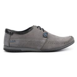 KOMODO Buty Męskie mokasyny 875 szare. Szare mokasyny męskie na lato, ze skóry. Za 377.80 zł.