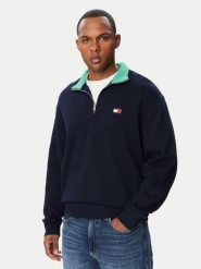 Tommy Jeans Bluza Branded DM0DM23605 Granatowy Regular Fit. Niebieskie bluzy bez kaptura męskie Tommy Jeans, m, z bawełny. Za 489.99 zł.
