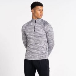 Męska bluza rowerowa z długim rękawem i suwakiem Accelerate. Szare bluzy bez kaptura męskie Dare 2b, m, z dżerseju. W wyprzedaży za 74.99 zł.