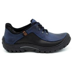 KOMODO Buty męskie trekkingowe skóra 917K granatowe niebieskie. Niebieskie buty trekkingowe męskie ze skóry, bez zapięcia. Za 362.62 zł.