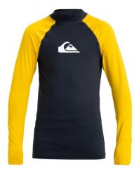Koszulka surfingowa z długim rękawem dla Chłopców EVERYDAY UPF 50. Żółte koszulki męskie z długim rękawem Quiksilver, z elastanu. Za 139.99 zł.