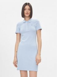 Tommy Hilfiger Sukienka codzienna 1985 WW0WW37853 Błękitny Slim Fit. Niebieskie sukienki damskie Tommy Hilfiger, na co dzień, l, bez wzorów, z bawełny, bez kołnierzyka, bez ramiączek, proste. Za 359.99 zł.