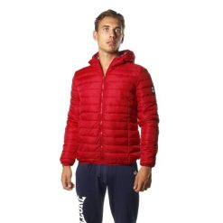 Kurtka puchowa z kaptur na co dzień na siłownię. Czerwone kurtki męskie LEONE 1947 APPAREL, bez wzorów, z poliesteru, bez kaptura. W wyprzedaży za 188.41 zł.