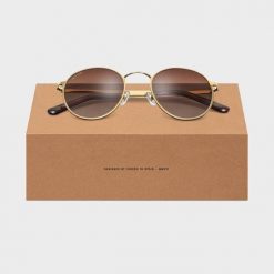 Okrągłe okulary ze stali nierdzewnej Lifestyle Siroko Camden. Brązowe okulary przeciwsłoneczne męskie SIROKO, z materiału, okrągłe. Za 212.00 zł.