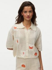 Vero Moda Kardigan Esmey 10350991 Kremowy Regular Fit. Białe kardigany damskie Vero Moda, xs, bez wzorów, z syntetyku. Za 219.99 zł.