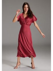 SWING Sukienka w kolorze czerwonym rozmiar: 36. Czerwone sukienki damskie Swing, bez wzorów, z tkaniny, bez kołnierzyka, bez ramiączek, maxi. Za 239.29 zł.