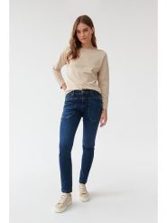 TATUUM Dżinsy - Slim fit - w kolorze granatowym rozmiar: 36. Niebieskie jeansy damskie Tatuum, z podwyższonym stanem. Za 158.10 zł.