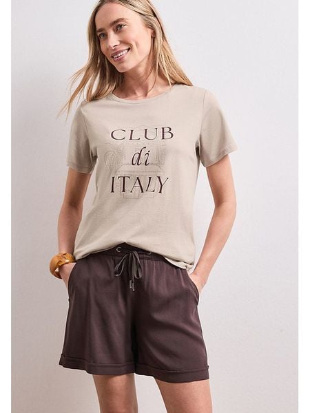 Street One Koszulka w kolorze beżowym rozmiar: 36. Brązowe bluzki damskie Street One, bez wzorów, street, bez kołnierzyka, bez ramiączek. Za 68.95 zł.