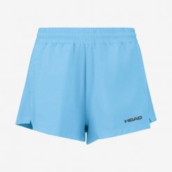 Krótkie spodenki damskie PADEL. Niebieskie szorty damskie HEAD, bez wzorów, z materiału, sportowe. W wyprzedaży za 189.00 zł.
