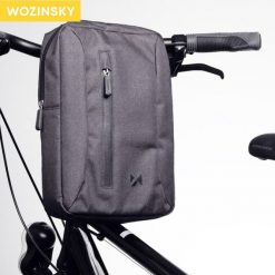 Torba rowerowa sakwa Wozinsky na kierownicę. Szare torebki klasyczne damskie Wozinsky, bez wzorów, bez dodatków. Za 54.99 zł.