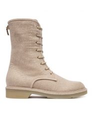 Max Mara Trzewiki Bakerzip 2524796092600 Beżowy. Brązowe botki damskie Max Mara, z materiału, bez obcasa, na płaskiej podeszwie, bez zapięcia. Za 2,879.00 zł.