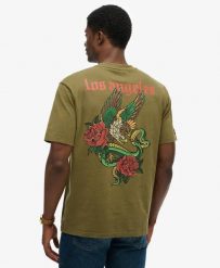 Superdry Tattoo Loose T-Shirt – relaxed fit, 100% cotton. Szare t-shirty damskie Superdry., s, bez wzorów, z materiału, bez kołnierzyka. Za 172.10 zł.