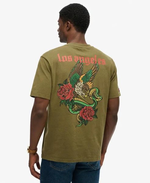 Superdry Tattoo Loose T-Shirt – relaxed fit, 100% cotton. Szare t-shirty damskie Superdry., s, bez wzorów, z materiału, bez kołnierzyka. Za 172.10 zł.