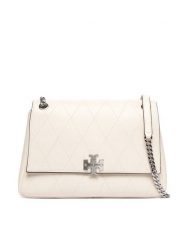Tory Burch Torebka Charlie Quilted Shoulder Bag 185828 Beżowy. Brązowe listonoszki damskie Tory Burch, bez wzorów, ze skóry, bez dodatków. Za 3,029.00 zł.