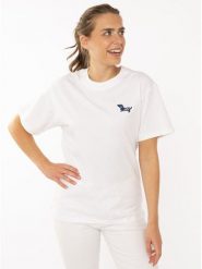 Zwillingsherz Koszulka w kolorze białym rozmiar: L/XL. Białe bluzki damskie Zwillingsherz, l, bez wzorów, z bawełny, bez kołnierzyka. Za 82.99 zł.