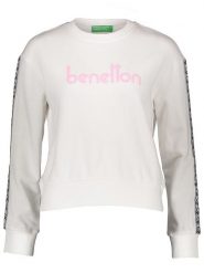 Benetton Bluza w kolorze białym rozmiar: L. Białe bluzy bez kaptura damskie Benetton, l, z bawełny. Za 65.85 zł.