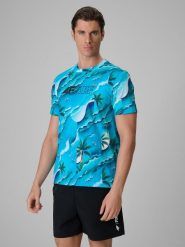T-shirt bawełniany męski 4F 4FRSS26TTSHM4300. Niebieskie t-shirty męskie 4f, m, bez wzorów, z bawełny, bez kołnierzyka. Za 89.99 zł.