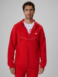 4F Bluza kibica z kapturem męska - czerwona XXL. Czerwone bluzy sportowe męskie 4f, bez wzorów, sportowe, bez kołnierzyka, bez ramiączek. Za 249.99 zł.