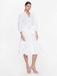 Lauren Ralph Lauren Sukienka codzienna 250889364001 Biały Regular Fit. Białe sukienki damskie Lauren Ralph Lauren, na co dzień, bez wzorów, z bawełny, bez kołnierzyka, bez ramiączek, proste. Za 1,239.00 zł.
